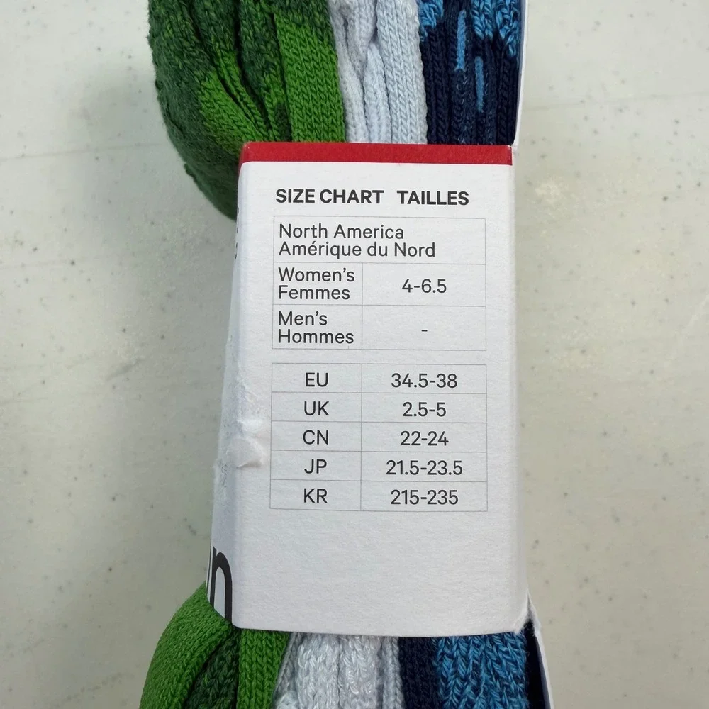 Lululemon Power Stride Cushion Socks Women Athletic Crew 3 Pair Green Navy S
